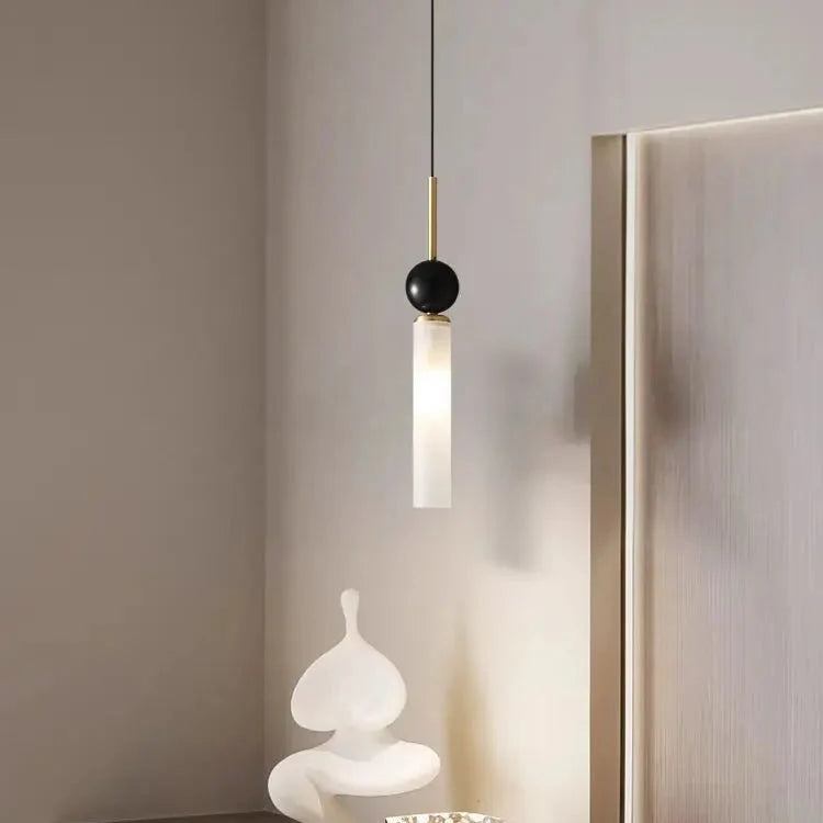 Hanglamp Marmer met Metalen Afwerking voor Eetkamer Slaapkamer Bar Woonkamer Natuursteen Verlichting | Sulvida