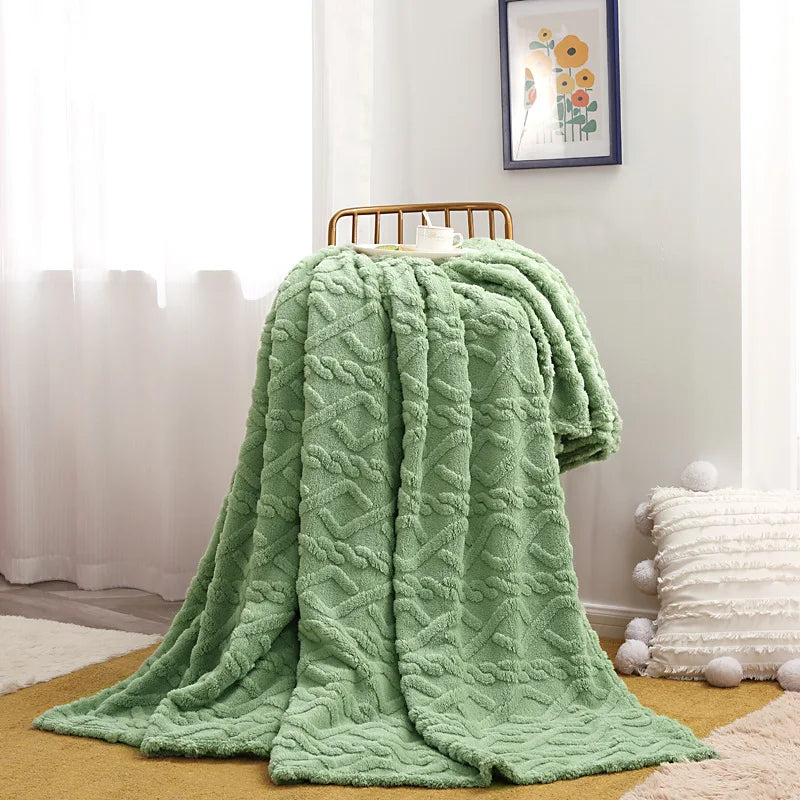 Zachte Flanel Plaid Polyester Effen Kleur Deken voor Bank en Bed Multifunctioneel Woonkamer Slaapkamer | Sulvida