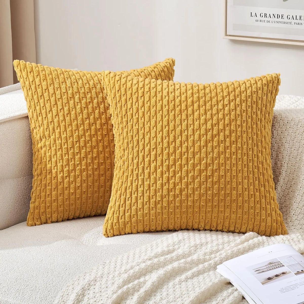 Ribfluwelen Kussenhoes Decoratief Zacht Corduroy Textuur Warmte Interieurstijl Boho Accent Woonkamer Slaapkamer | Sulvida