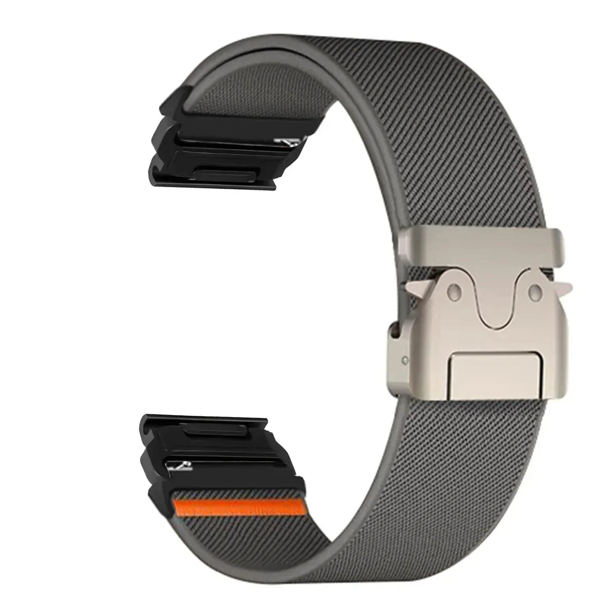 Bracelet de montre en nylon 22-26 mm style militaire Garmin résistant à l’usure, réglable, noir, gris, vert, unisexe, sportif | Sulvida