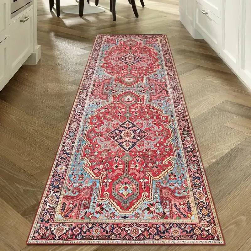 Vloerkleed Loper Wasbaar Antislip Vintage Print Gangloper voor Keuken Hal Woonkamer 50-80 cm Breed Sfeervol | Sulvida