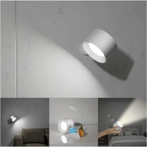 Draadloze LED-Wandlamp Oplaadbaar Dimbaar 360° Draaibaar met Magnetische Muurbeugel Moderne Sfeerlamp | Sulvida