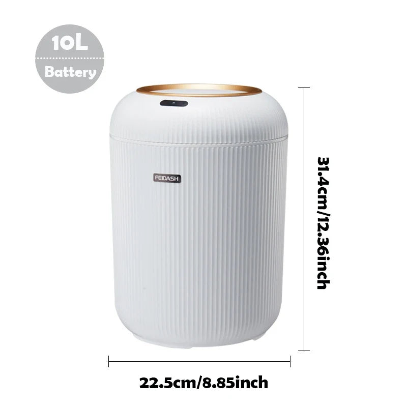 Automatische Prullenbak 10L met Bewegingssensor Contactloos Afvalemmer voor Badkamer Keuken Kantoor Hygienisch | Sulvida