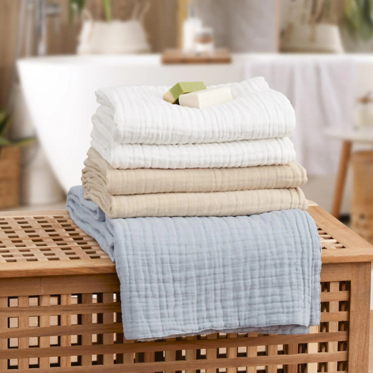 Mousseline Deken 6-Laags Katoen Zacht Ademend voor Bank Sofa Bed Wieg Reis Lichtgewicht Warm Gezellig Plaid | Sulvida