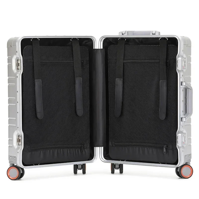 Reiskoffer aluminium met 360° wielen TSA-slot handbagage trolley zakelijk lichtgewicht duurzaam reizen | Sulvida