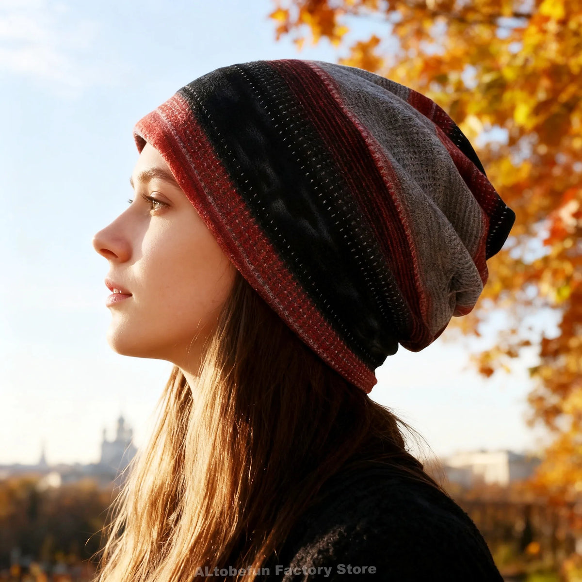 Bonnet multifonction à rayures pour femme, léger, automne-hiver, chaud et confortable | Sulvida