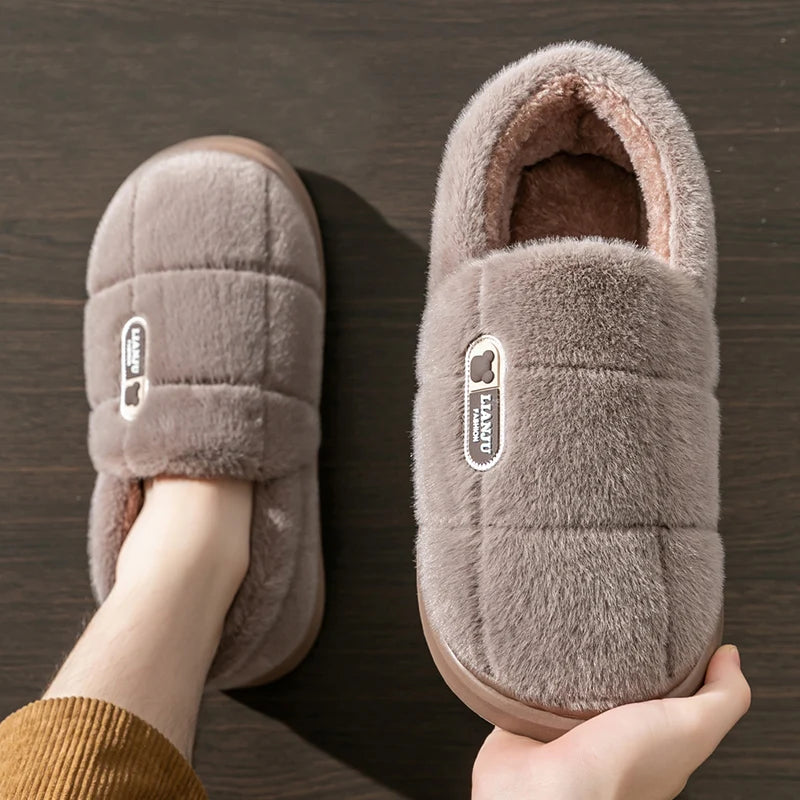 Winterpantoffels Pluche Gevoerd Antislip Zool Dames Heren Huisschoenen Warm Comfort Grote Maten Tot 50-51 | Sulvida