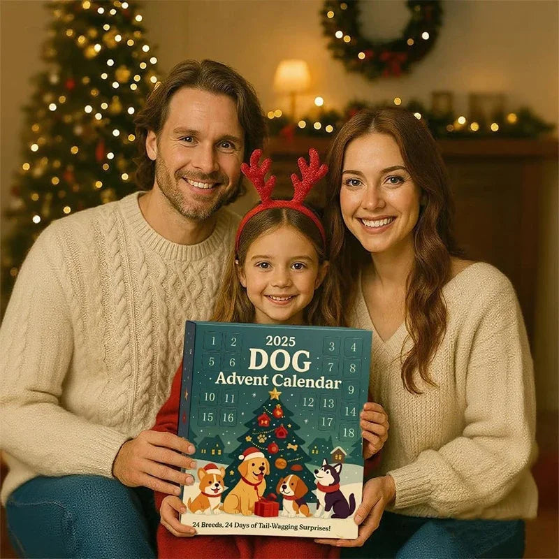 Adventskalender Hond met 24 Hangende Ornamenten – Acrylen Hondenrassen Kerstdecoratie voor Huisdierliefhebbers | Sulvida