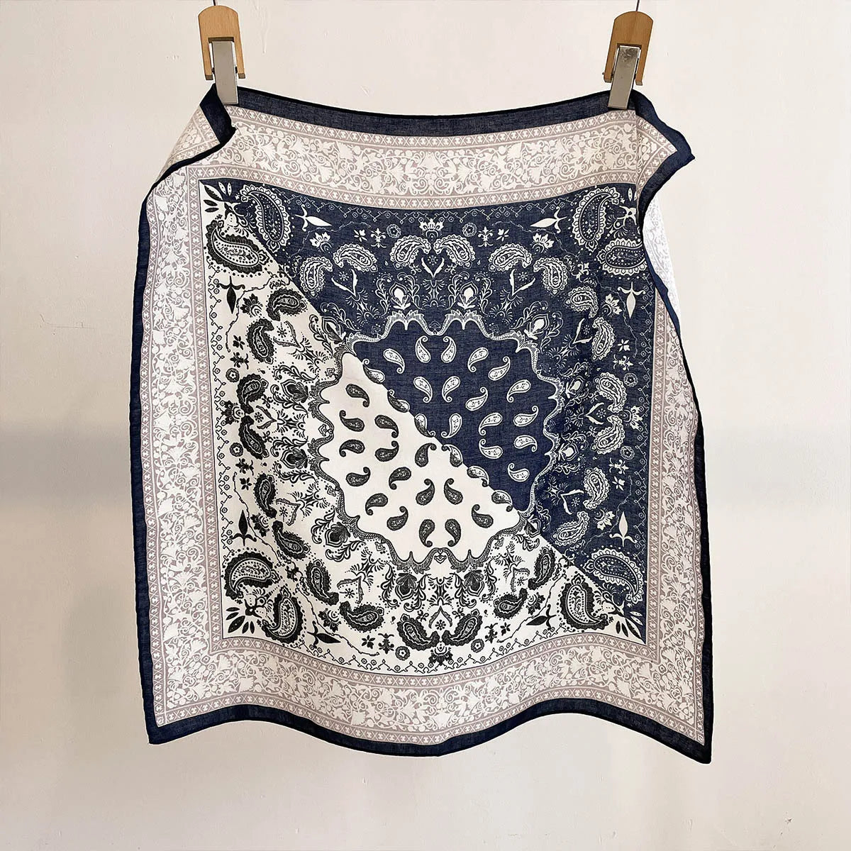 Vierkante Hoofddoek Dames Katoengevoel Print Hals Haar Accessoire Mode Bandana Multifunctioneel 68x68cm | Sulvida