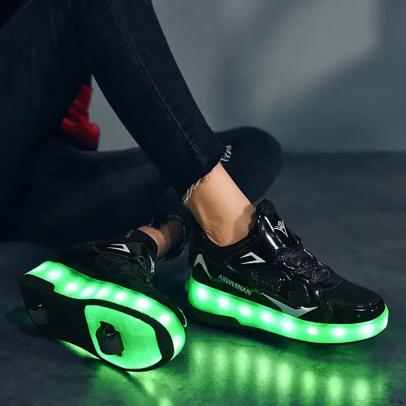 LED Wieltjesschoenen voor Kinderen met Verlichte Wieltjes en Klittenband | Sulvida