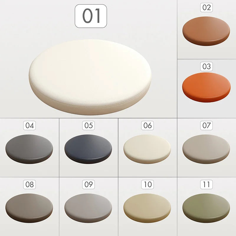 Rond Zitkussen met Memory Foam en Kunstleer 30-40 cm voor Eetkamerstoel Barkruk Bureaukruk Antislip Comfortabel | Sulvida