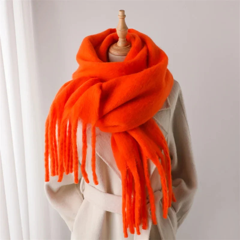 Warme Wintersjaal voor Dames Cashmere Imitatie Gekleurd met Kwasten 240x38cm Diverse Kleuren Zachte Sjaal | Sulvida