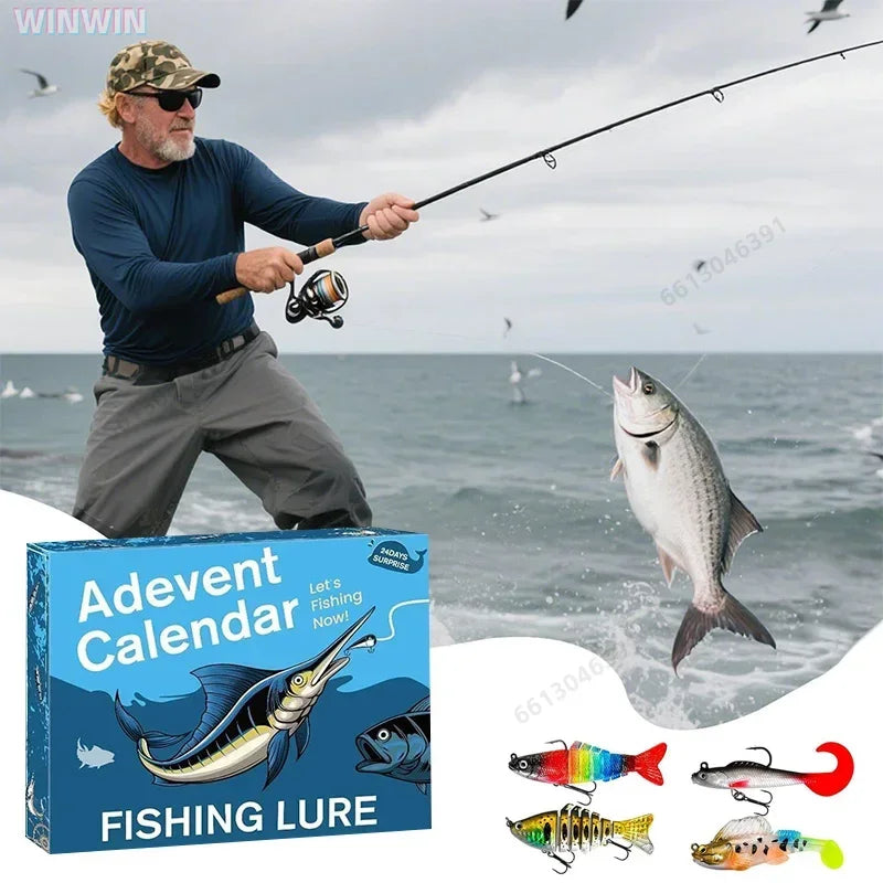 Viskalender 24 Dagen Kunstaas Set Met Minnows Spinners Haken Zoet Zoutwater Voor Baars Forel Roofvis | Sulvida