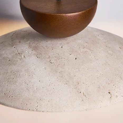 Hanglamp met Travertin Steen en Glas – Natuurlijke Texturen voor Eetkamer Woonkamer Warm Licht Design | Sulvida