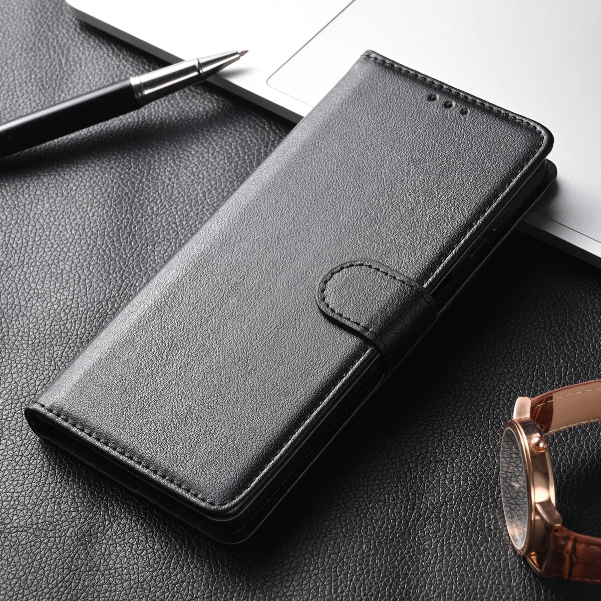 Flip Portemonnee Hoesje met Kaarthouder Magnetische Sluiting Handige Polsband Smartphone Bescherming | Sulvida