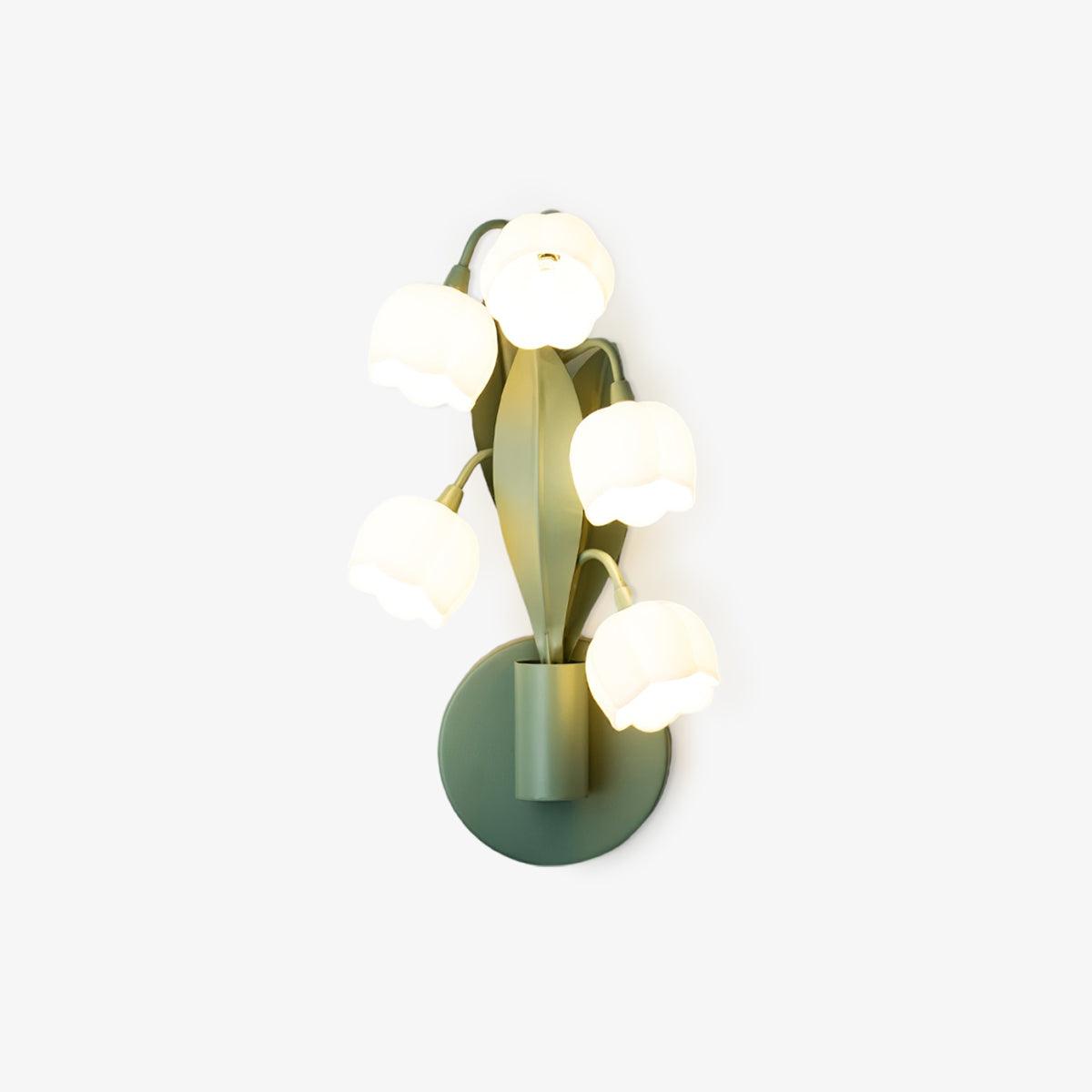 Wandlamp Orchidee Met Bladeren Groen Metaal PC Lichtbron G4 Slaapkamer Hal Badkamer Botanisch Design | Sulvida