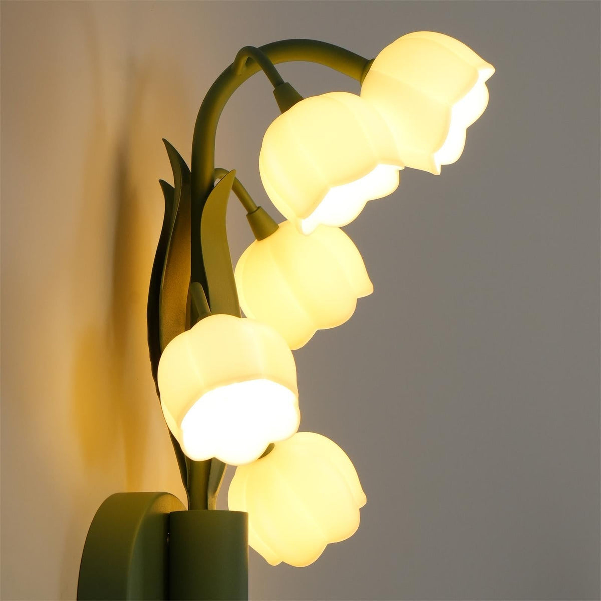 Wandlamp Orchidee Met Bladeren Groen Metaal PC Lichtbron G4 Slaapkamer Hal Badkamer Botanisch Design | Sulvida
