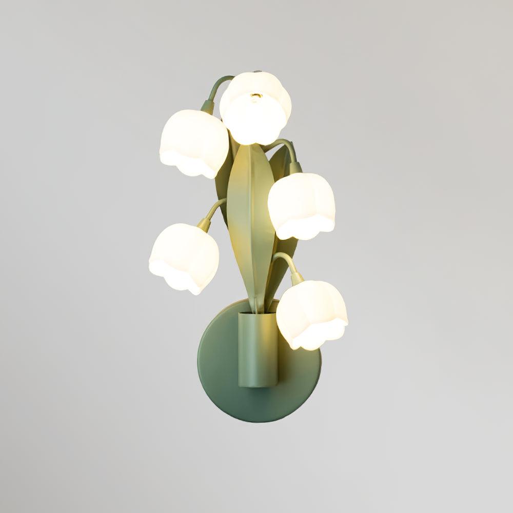 Wandlamp Orchidee Met Bladeren Groen Metaal PC Lichtbron G4 Slaapkamer Hal Badkamer Botanisch Design | Sulvida