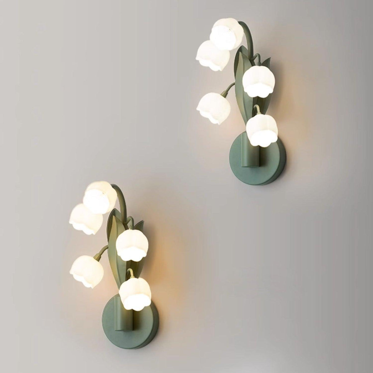 Wandlamp Orchidee Met Bladeren Groen Metaal PC Lichtbron G4 Slaapkamer Hal Badkamer Botanisch Design | Sulvida