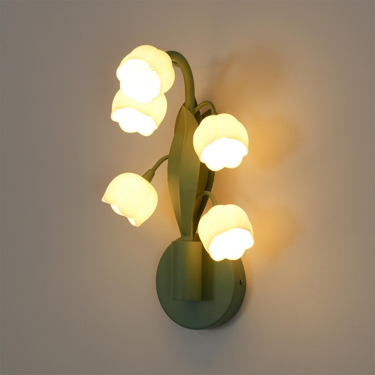 Wandlamp Orchidee Met Bladeren Groen Metaal PC Lichtbron G4 Slaapkamer Hal Badkamer Botanisch Design | Sulvida
