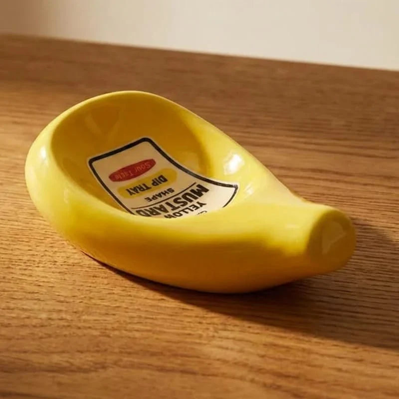 Set aus 4 Keramik-Dipschälchen – Servierschälchen für Soßen in Flaschenform, Ketchup, Mayo, Wasabi, Senf | Sulvida