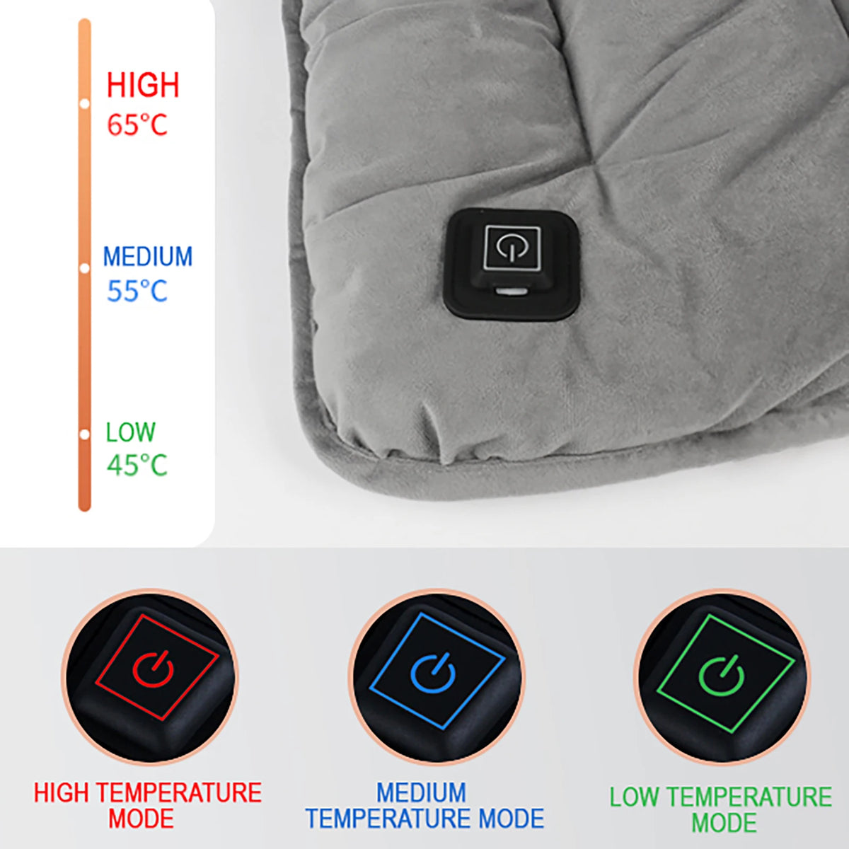 USB Verwarmingskussen 45x45 cm Fluweel Verstelbare Temperatuur Stoelverwarming voor Huisdieren Thuis Kantoor Auto | Sulvida