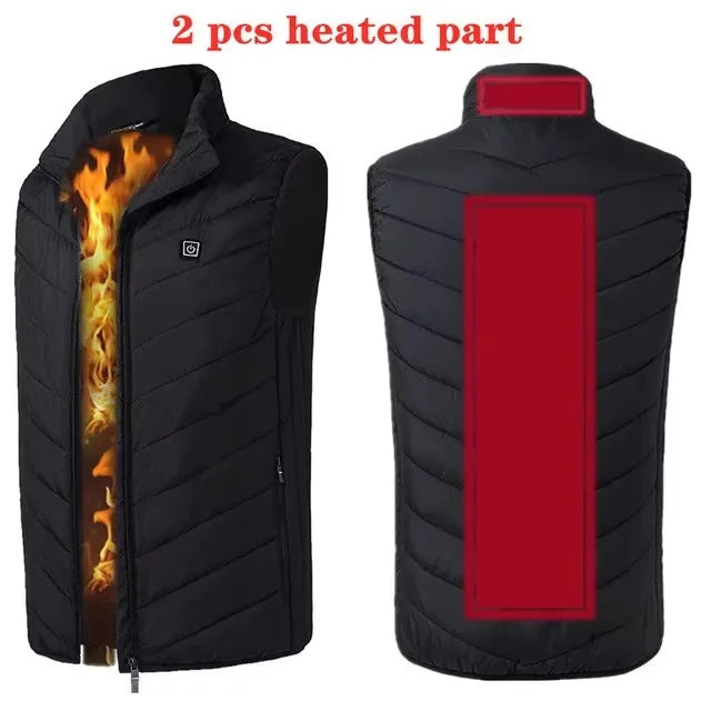 Verwarmingsvest Infrarood USB 17 Warmtezones Thermogilet Heren Outdoor Winter Bodywarmer Elektrisch Verwarmd | Sulvida