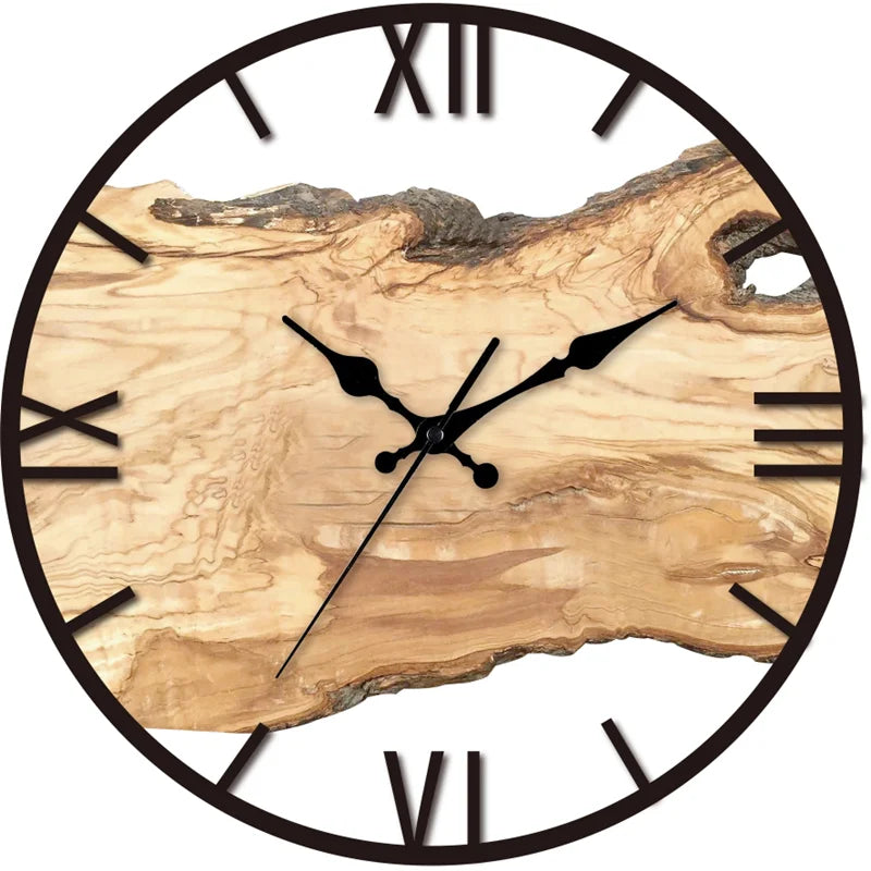 Wandklok Acryl en Hout Stil Uurwerk Moderne Klok Woonkamer Kantoor Decoratief Ø30 cm Wanddecoratie Design | Sulvida