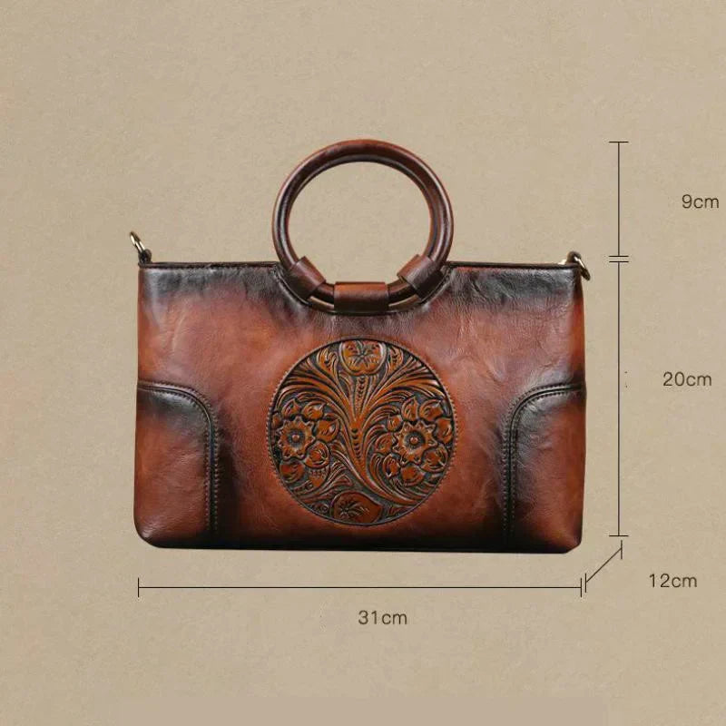 Vintage Handtas met Reliëf Patroon Kunstleder Elegante Damestas Schoudertassen Fashion Accessoire Dagelijks Gebruik | Sulvida