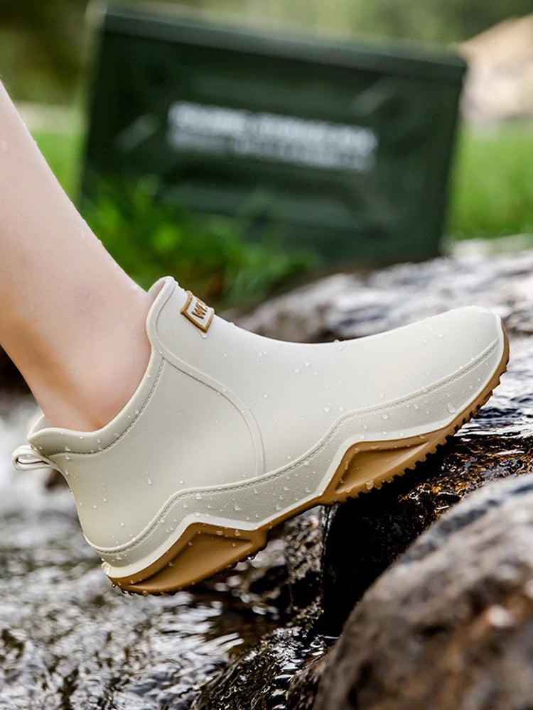 Waterdichte Enkellaarzen Dames Heren Antislip Regenlaarzen PVC Gekleurd Unisex Seizoenbestendig Tuinschoenen | Sulvida
