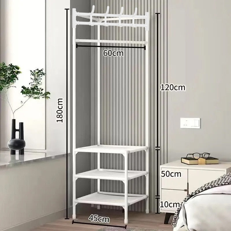 Hoekkapstok Metaal 180cm Zwart Wit Modern Kledingrek Hal Slaapkamer Opbergsysteem Ruimtebesparend Design | Sulvida