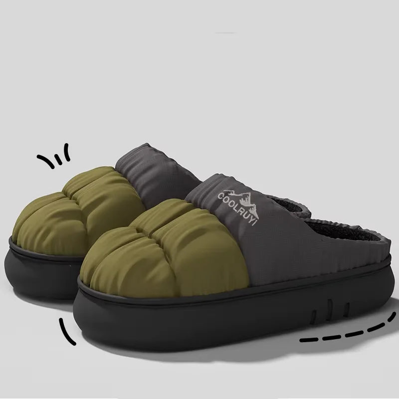 Gevoerde Pantoffels Unisex Waterafstotend Antislip Zool Warm Comfort Binnenshuis Buitenshuis Winterschoenen | Sulvida