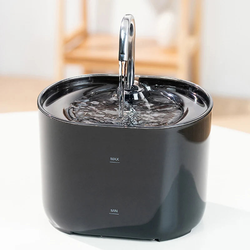 Huisdier Drinkfontein met Kraanstraal 2,2L RVS Filtersysteem Stil Automatisch voor Kat Hond Waterdispenser | Sulvida