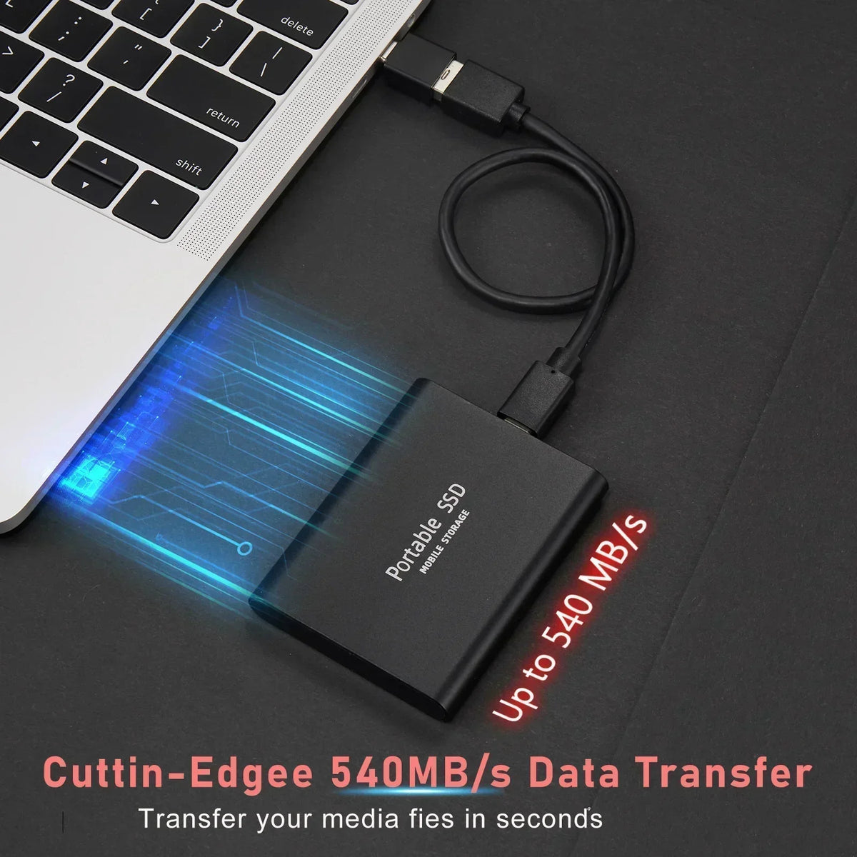 Externe SSD 2TB USB 3.1 Draagbare Harde Schijf Opslag Zwart Blauw Rood Compact Snel Compatibel Laptop PC | Sulvida