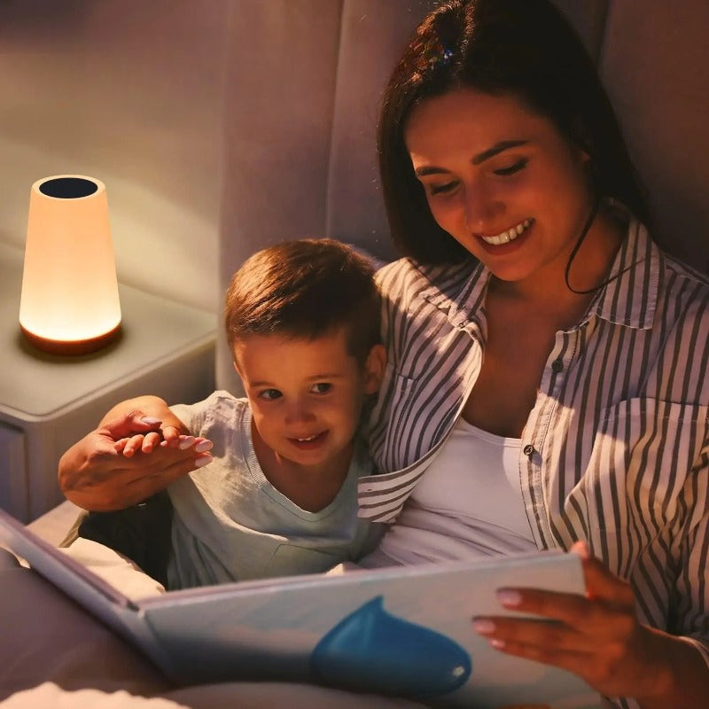 RGB-Tafellamp met Afstandsbediening en Touchbediening – 13 Kleuren, 5 Helderheid Niveaus, Dimbaar Nachtlampje voor Slaapkamer, Woonkamer & Kinderkamer | Sulvida