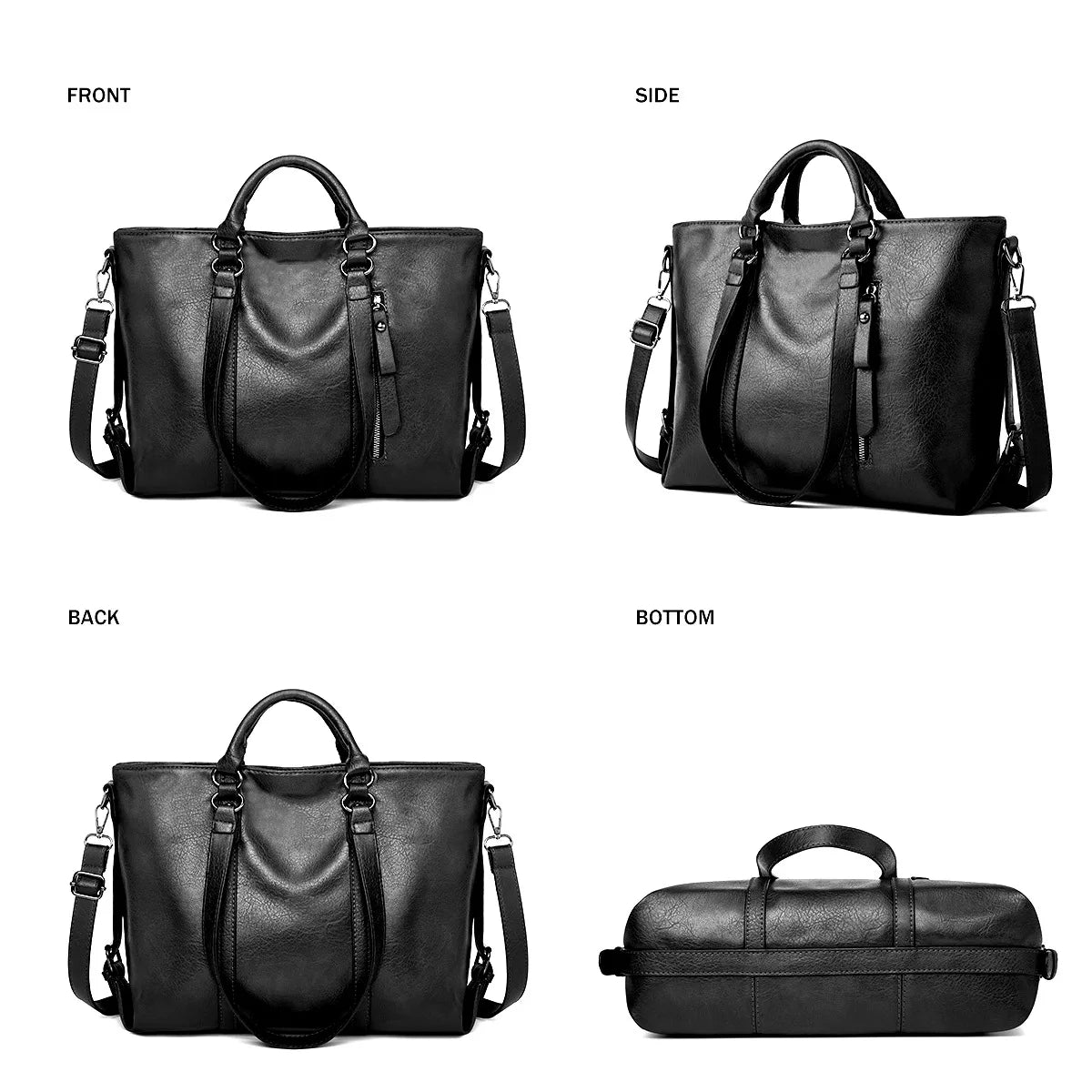 Leren Schoudertas Large Bruin Blauw Zwart Premium Draagtas Dames Dagelijkse Tas Handgemaakt Vintage Design | Sulvida