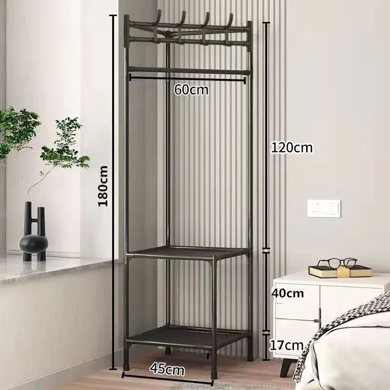 Hoekkapstok Metaal 180cm Zwart Wit Modern Kledingrek Hal Slaapkamer Opbergsysteem Ruimtebesparend Design | Sulvida