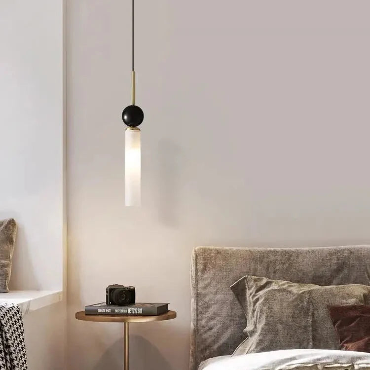Hanglamp Marmer met Metalen Afwerking voor Eetkamer Slaapkamer Bar Woonkamer Natuursteen Verlichting | Sulvida