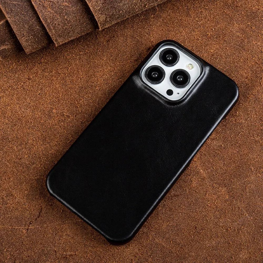 Étui pour iPhone en cuir de vache véritable, professionnel, haut de gamme, fait main, fermeture magnétique, porte-cartes, protection | Sulvida
