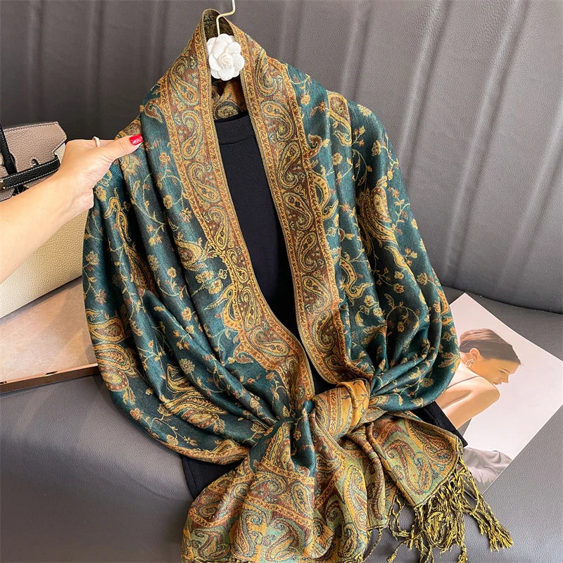 Kasjmier-gevoel Dames Sjaal 70×190 cm Polyester Warme Herfst Winter Omslagdoek Fashion Stola Accessoire | Sulvida