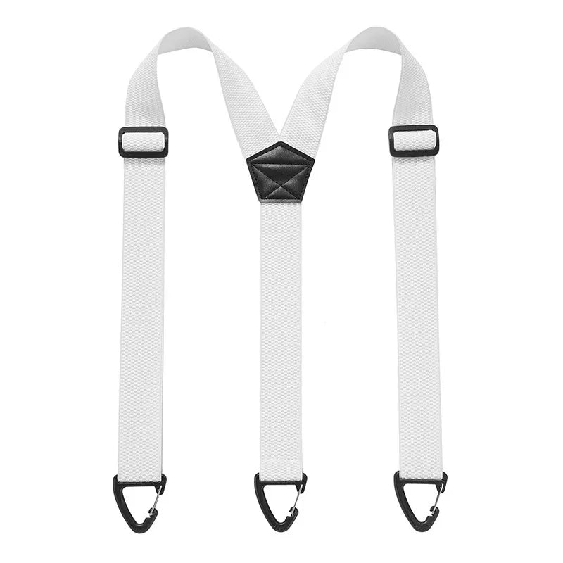 Bretelles pour homme en X réglables, clips métalliques, largeur 3,5 cm, noir, blanc, bleu marine, gris foncé, kaki, marron, élégantes | Sulvida