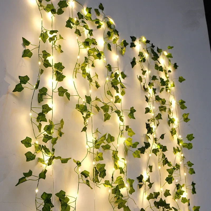 Lichtslinger Kunstbladeren LED Batterij 2m 5m 10m Sfeerlicht Tuin Kerstversiering Feestverlichting Decoratie | Sulvida