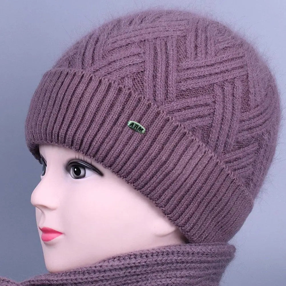 Gebreide Wintermuts Dames met Fleecevoering Warme Hoofdbedekking Omslagrand Koud Weer Winter Accessoire | Sulvida
