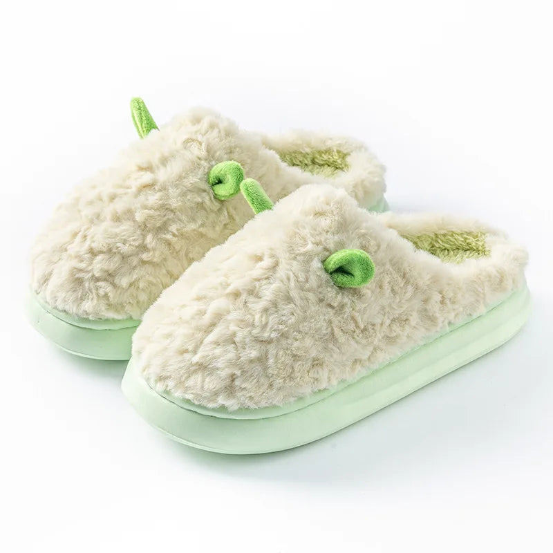 Dames winterpantoffels fleece hoge zool warm gevoerd indoor outdoor antislip huisschoenen comfortabel | Sulvida
