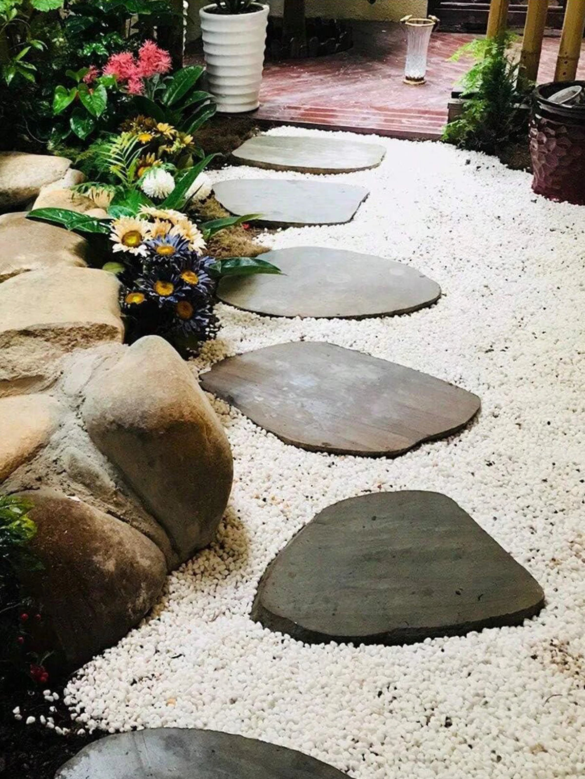 Pierres décoratives, gravier blanc pour vase, décoration, bonsaï, plantes, jardin, extérieur, cactus, intérieur | Sulvida