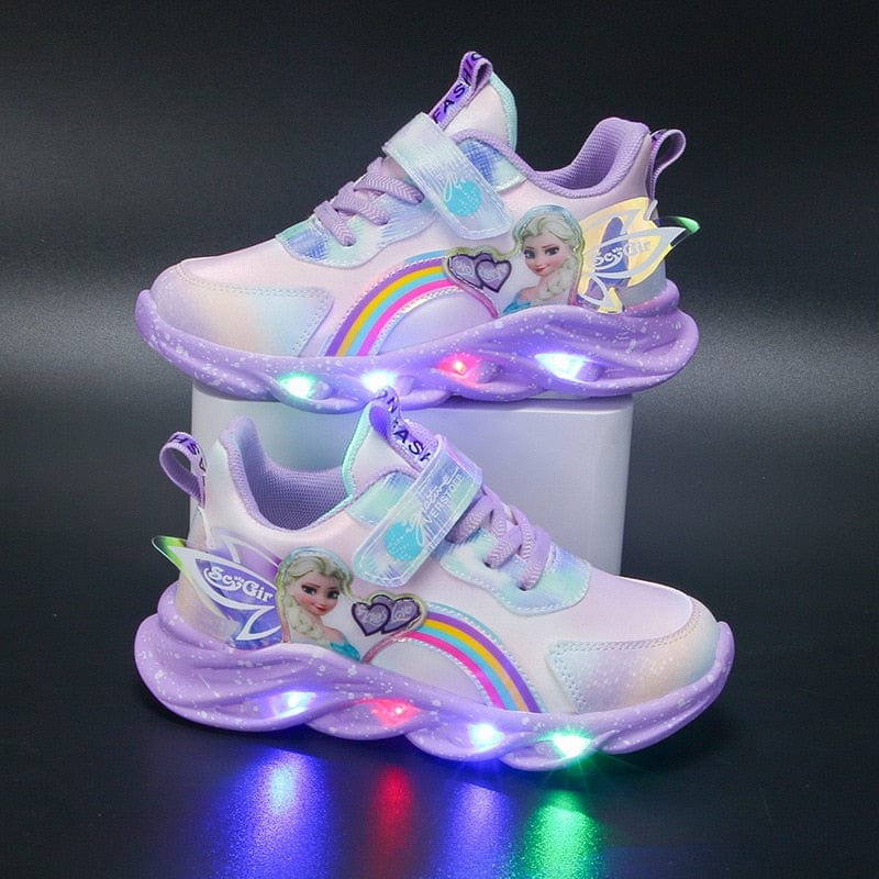 LED Kinder Sneakers met Verlichte Zool – Glitter Sportschoenen voor Meisjes met Bewegingssensor en Kleurrijke Lichteffecten | Sulvida