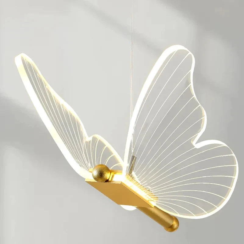 Vlinder Hanglamp LED Acryl Metaal 20cm Verstelbaar Dimbaar Warm Koud Driekleurig Modern Scandinavisch | Sulvida
