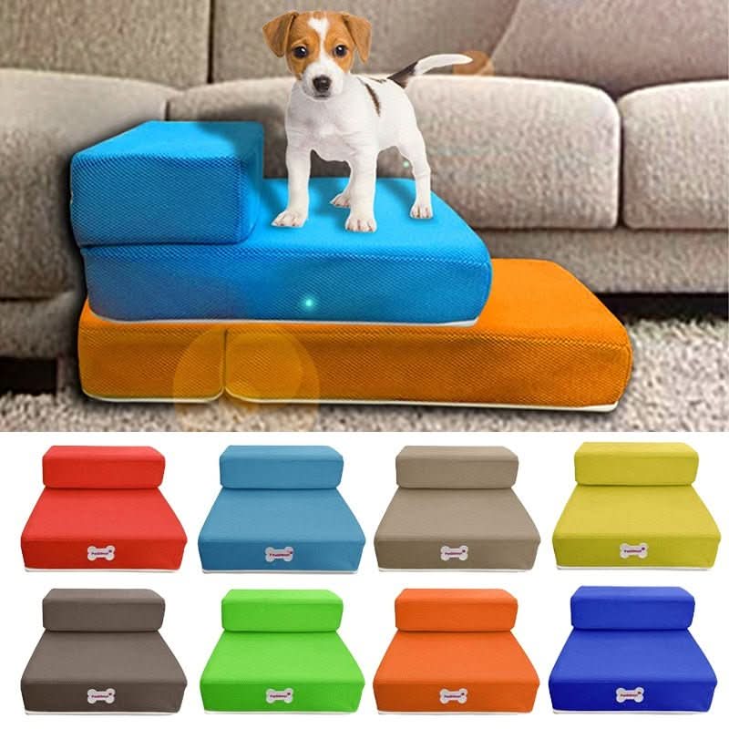 Hondentrapdeken voor hond en kat 2-4 treden antislip zachte schuimtrap huisdierentrap voor bank en bed | Sulvida