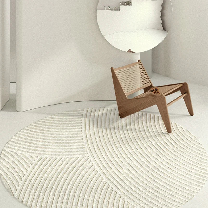 Rond Vloerkleed Geometrisch Patroon Modern Antislip Waterafstotend Zachte Structuur Woonkamer Slaapkamer Hal | Sulvida
