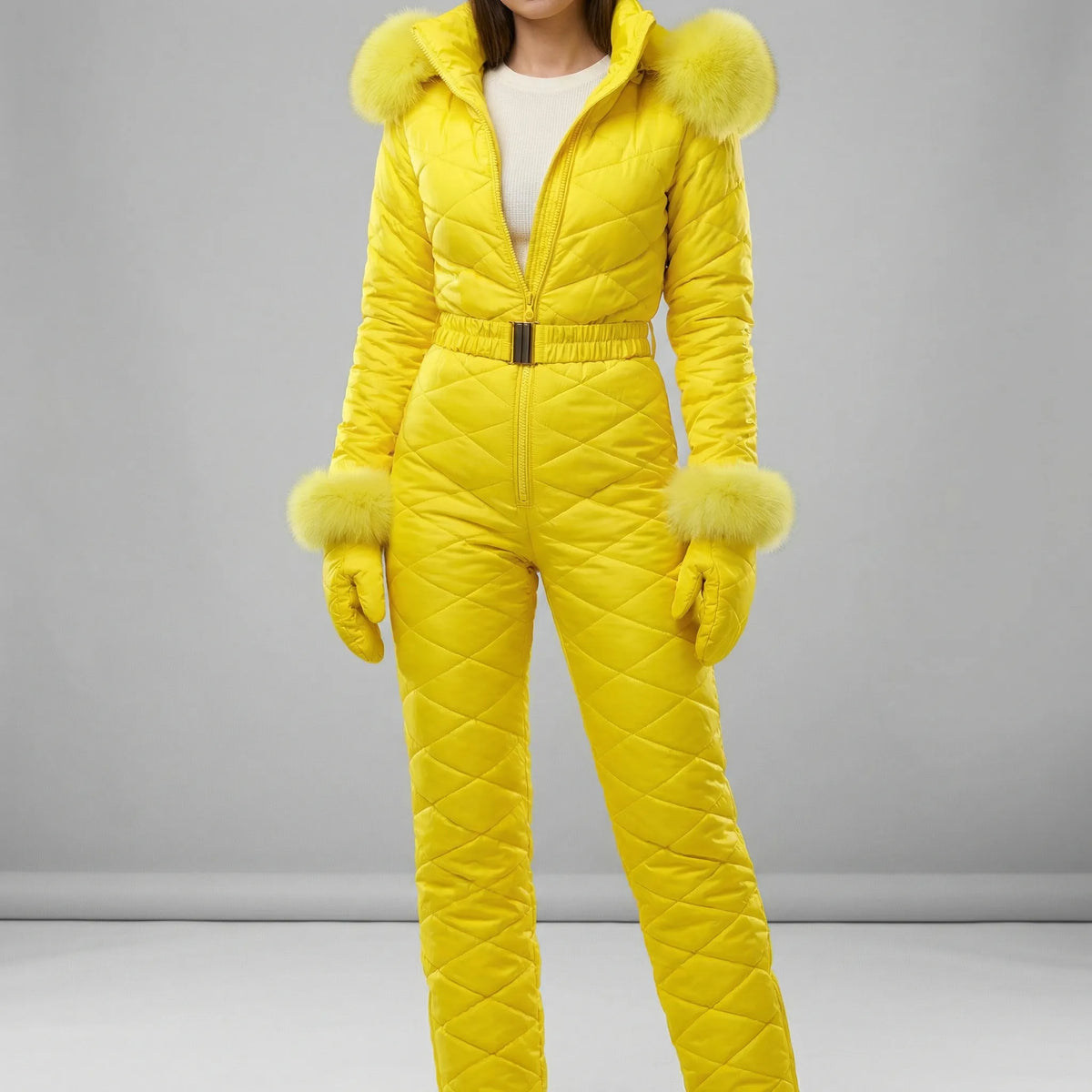 Dames Winterpak Slim-Fit Gewatteerde Jumpsuit Warm Winddicht Thermisch Lange Overall Skipak Wintersport Noemi | Sulvida